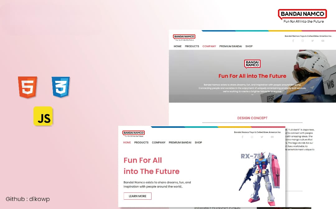 Bandai - Landing Page