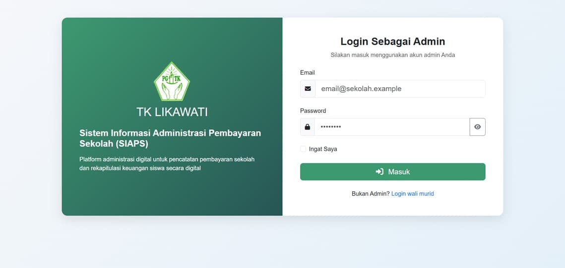 Sistem Administrasi Pembayaran Sekolah